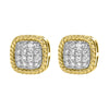 Diamond Cushion Studs with Rope Border - Lab Grown Diamonds | VS Clarity
