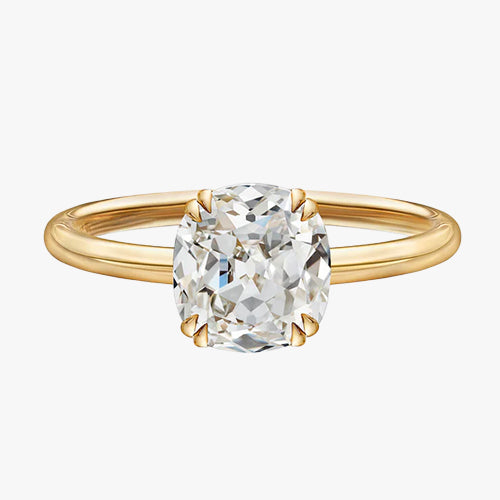 8-Prong Antique Cut Cushion Solitaire Engagement Ring