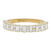 Baguette and Round Half Band Ring - 18K Gold | VS Clarity