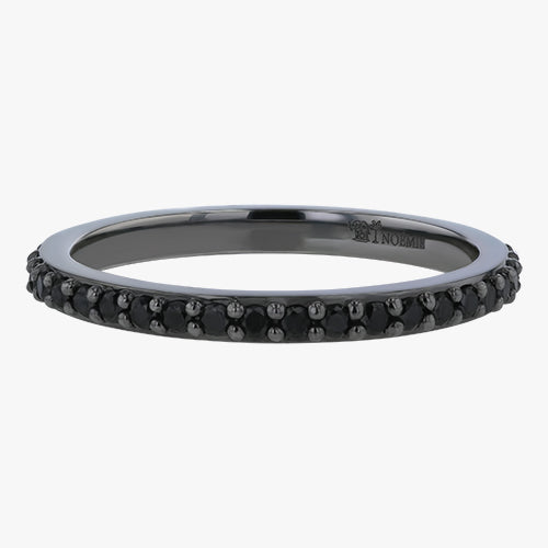18K Gold Black Eternity Band Diamond Ring Noémie