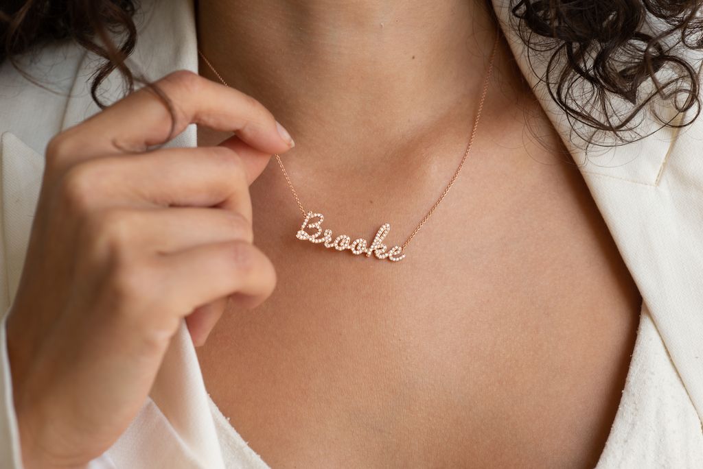 Custom Name Necklace 18K Gold VS Clarity Noémie