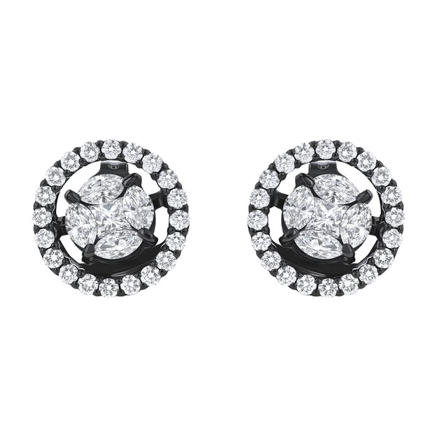 VS quality stone 14K 18K gold rose black white elegance