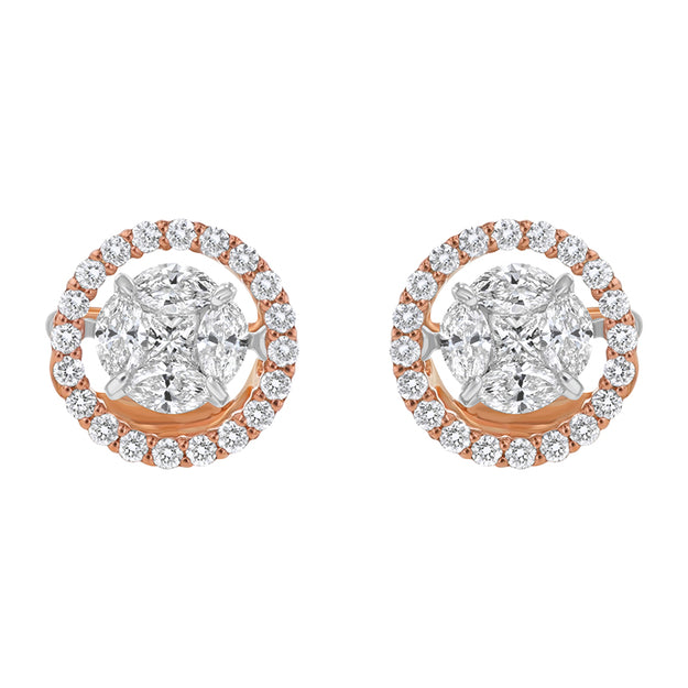 VS quality stone 14K 18K gold rose black white elegance