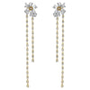Floral Alchemy with Dangling Vines Earrings - 18K Gold | VS Clarity
