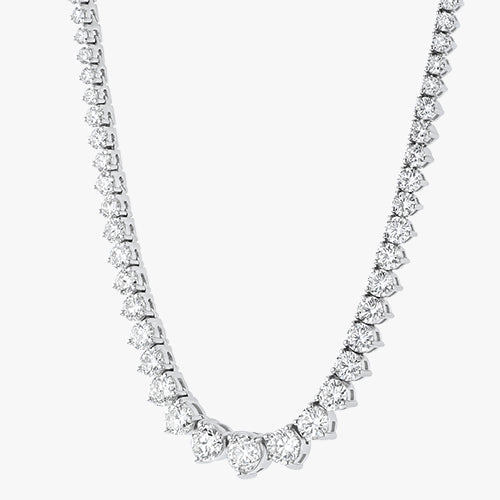Graduated Diamond Tennis Necklace Fashion Statement Luxury Elegant 14K 18K Gold VS clarity