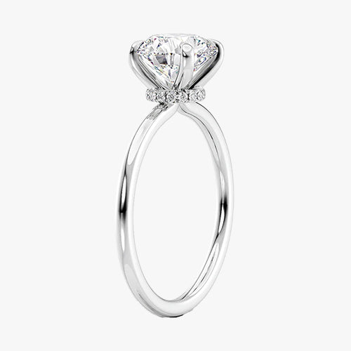 Hidden Halo Solitaire Engagement Ring