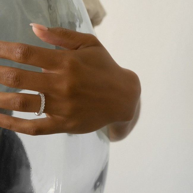 Oval Cut Diamond Eternity Band Ring - Lab Grown Diamonds | VS Clarity