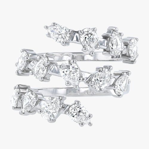 Pear Shaped Diamond Spiral Ring - Lab Grown Diamonds | VS Clarity