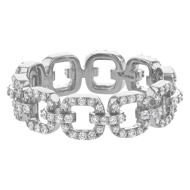 1.90 Carat Diamond Link Ring - Sterling Silver | VS Clarity Lab Diamonds