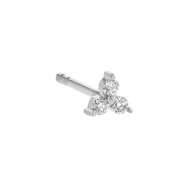 Mini Trois Diamond Earrings - 18K Gold | VS Clarity
