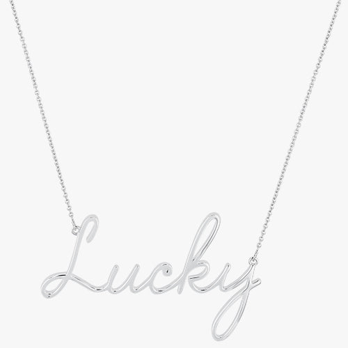 The Custom Gold Name Necklace VS quality stone 14 18K gold rose white yellow