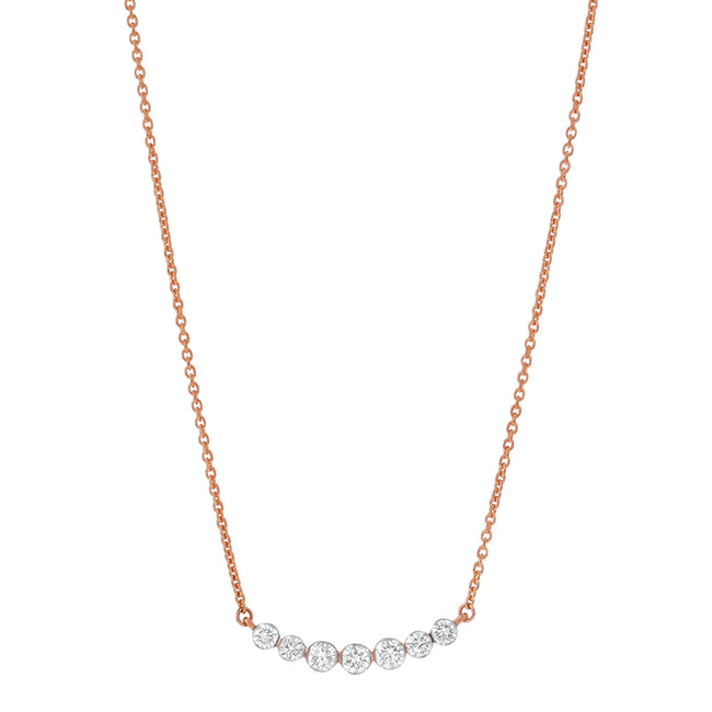 Diamond Crescent Necklace - 18K Gold | VS Clarity
