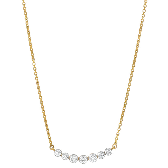 Diamond Crescent Necklace - 18K Gold | VS Clarity
