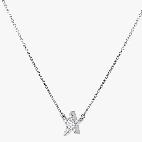 Single Star Diamond Necklace - 18K Gold | VS Clarity