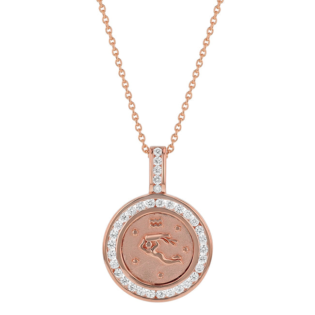 Zodiac Diamond Pendant Necklaces - 18K Gold | VS Clarity