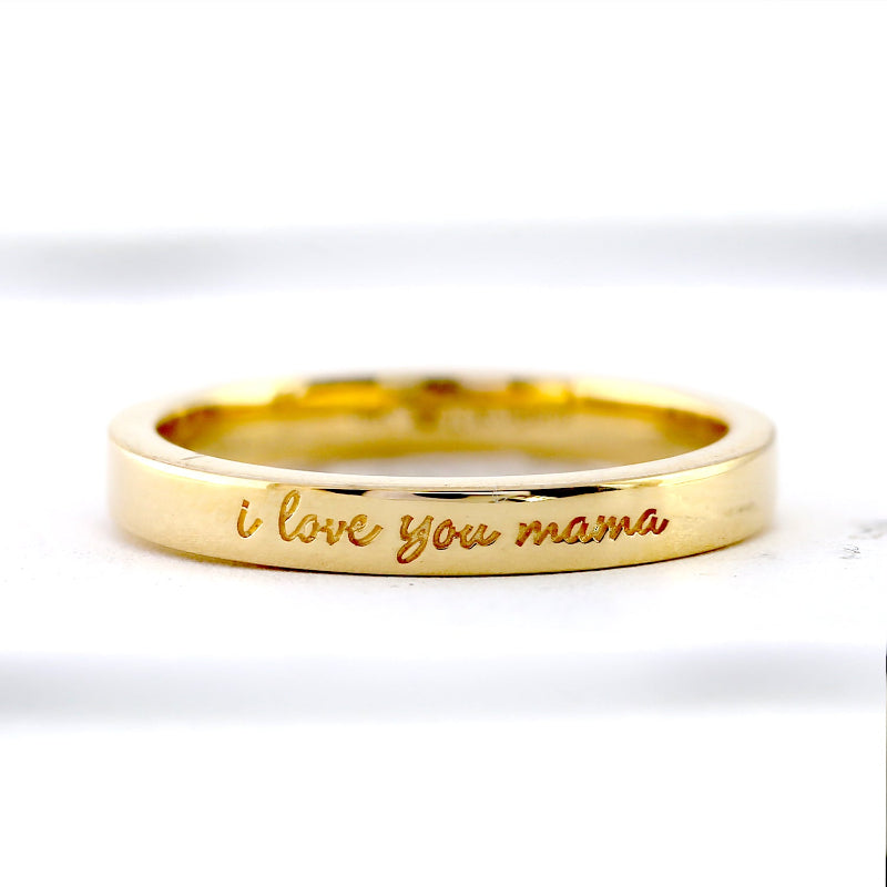 Ariana Nila Gold Ring Name Model Mama Ring 18-Karat Yellow Gold