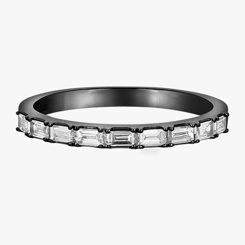 The Baguette Diamond Band VS quality stone 18K gold black rose white yellow platinum stacking