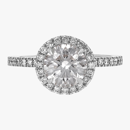18K Gold Halo Pavé