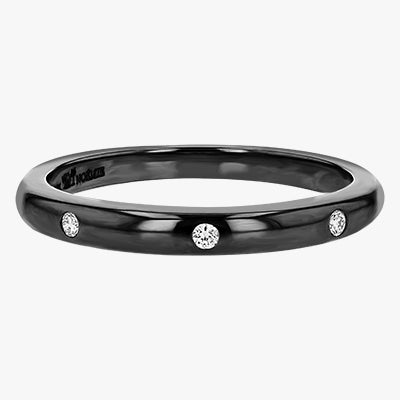The 3 Diamonds Stacking Ring VS quality stone 18K gold black rose white yellow