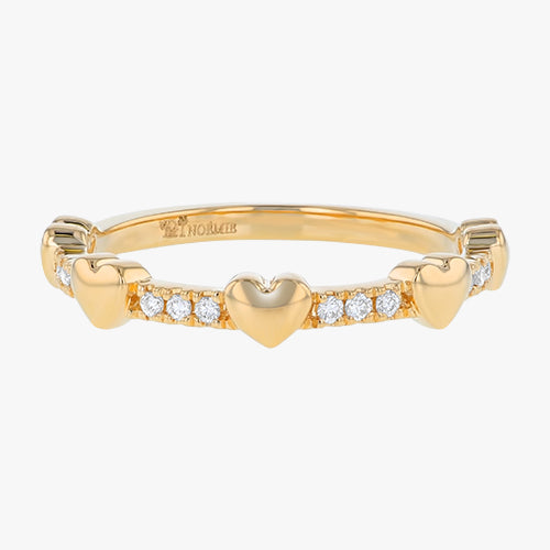Heart and Diamonds Ring - 18K Gold | VS Clarity
