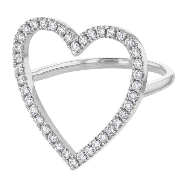 The Open Heart Diamond Ring 14K 18K gold rose white yellow VS quality diamond