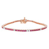 Pink Sapphire and Diamond Gold Tennis Bracelet - Lab Grown Diamonds | VS Clarity