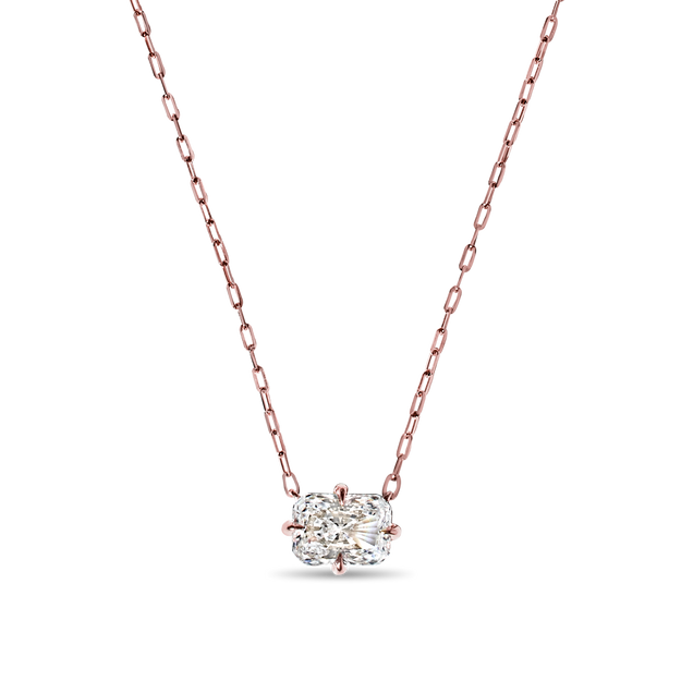 Radiant Cut Diamond Solitaire Pendant quality stone 18K gold Rose White Yellow Platinum