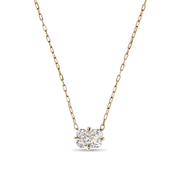 Radiant Cut Diamond Solitaire Pendant quality stone 18K gold Rose White Yellow Platinum