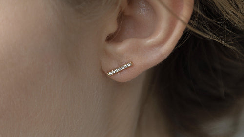 Line Earring with Carat Total Weight (Sold as a single