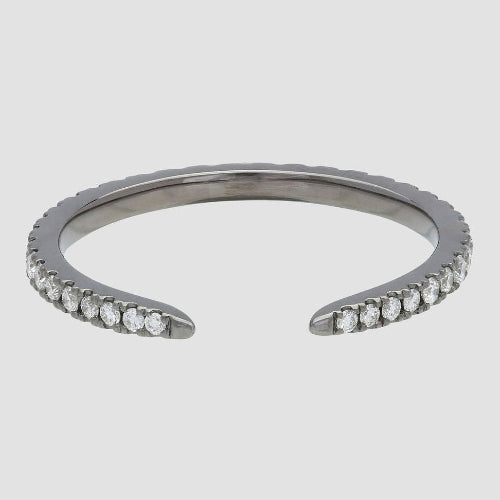 The Open Band Diamond Ring 14K 18K gold black rose white yellow platinum VS quality stone