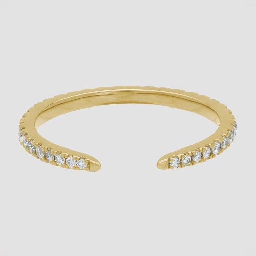 The Open Band Diamond Ring 14K 18K gold black rose white yellow platinum VS quality stone