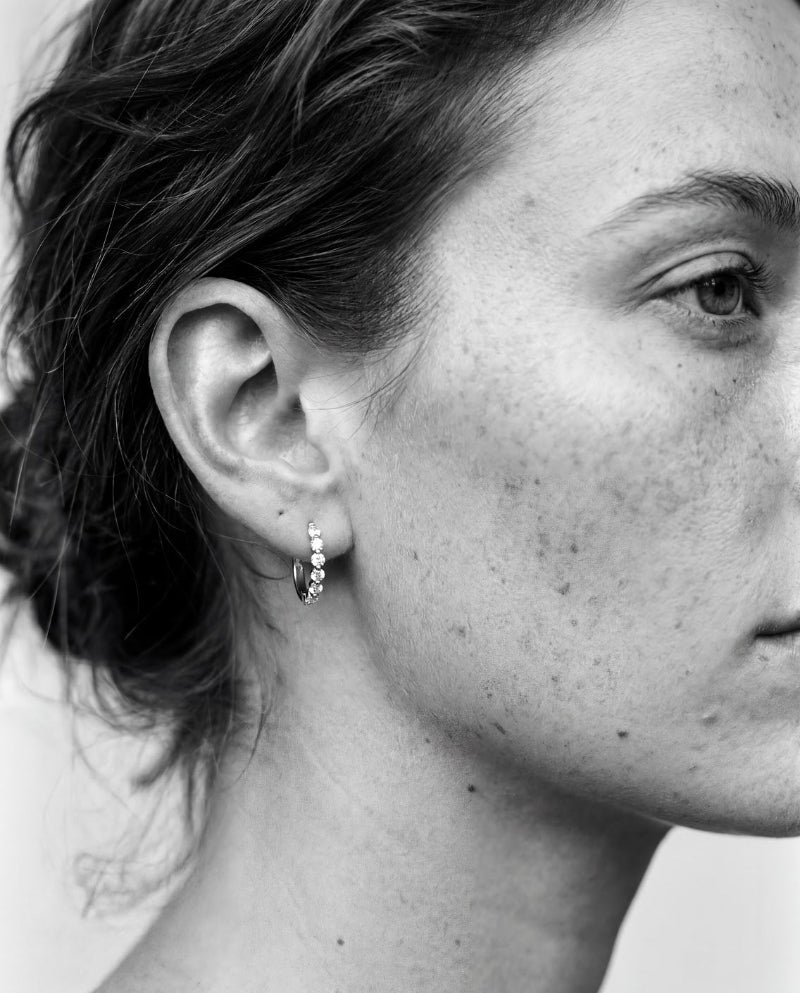Sterling silver, lab-grown diamonds