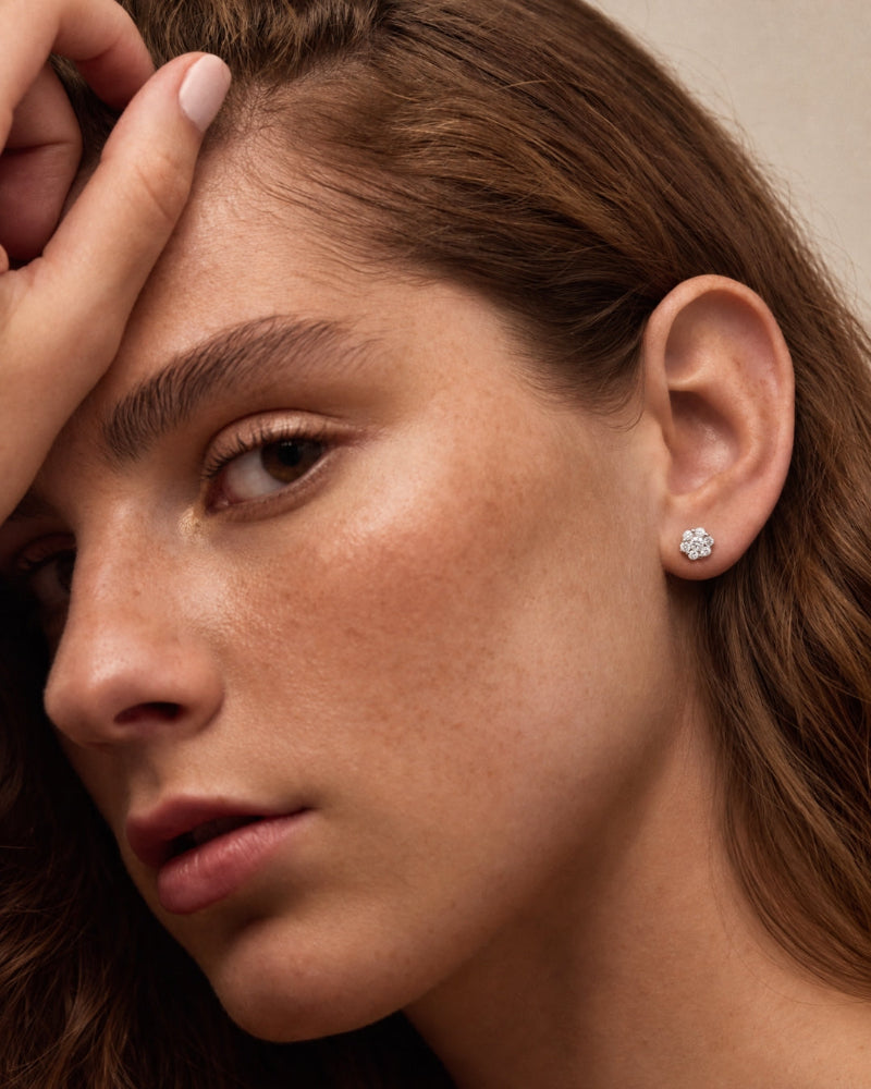 Flower Diamond Stud Earrings — product image