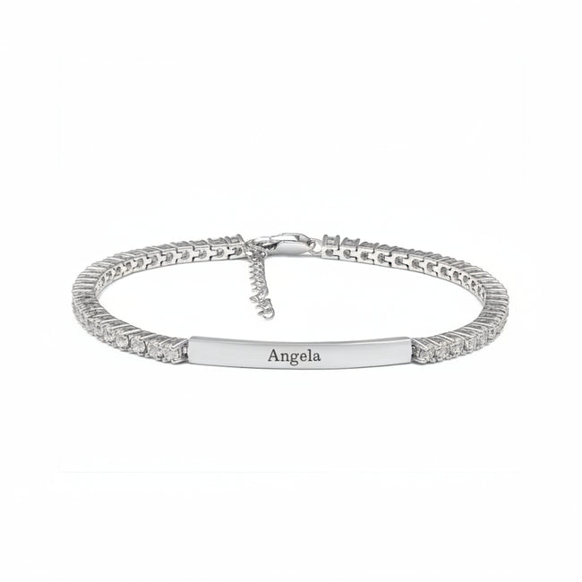 Brilliant Accent Stones Bar Bracelet