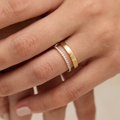 18K Connecting Gold and Diamond Ring