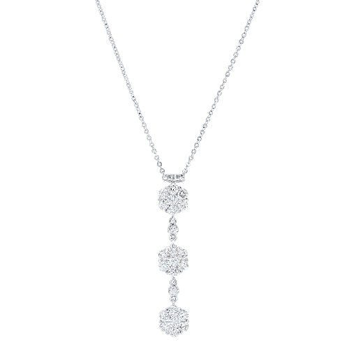 Flower Drop Diamonds Pendant - 18K Gold | VS Clarity