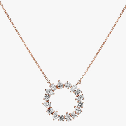 Multi Shape Diamond Circle Necklace Noémie - Main Image