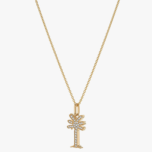 Noémie Palm Tree Diamond Necklace - 18K Gold | VS Clarity