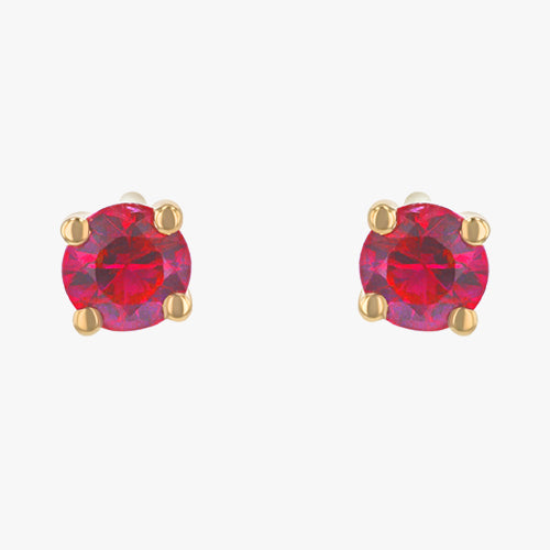 18K Gold Ruby Stud Earrings | Noémie
