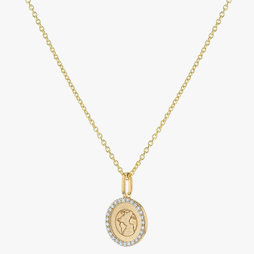 Noémie Earth Diamond Medallion Charm Dainty Pendant Sparkle Layering VS Clarity 14K 18K Gold