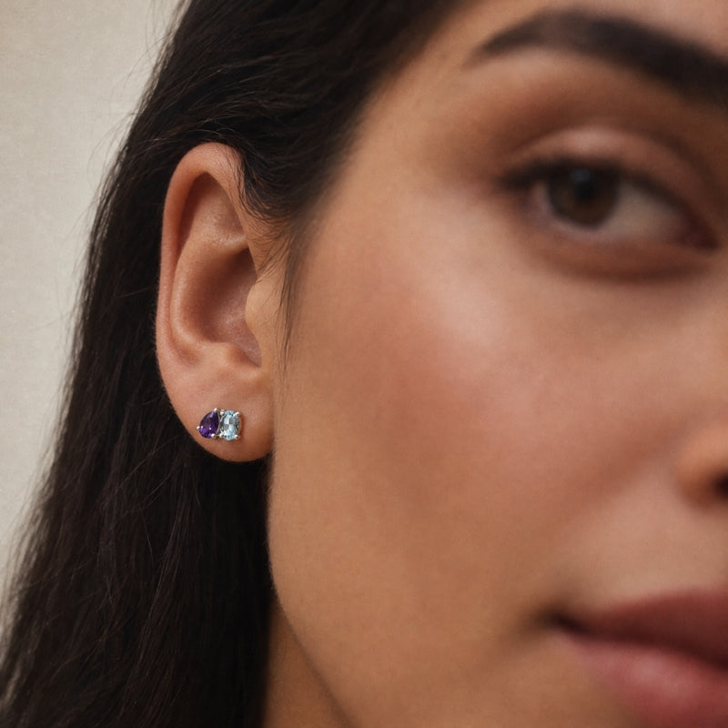 Toi et Moi Birthstone Earrings