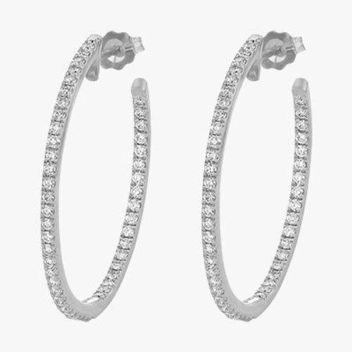 Diamond Hoop Earrings - 18K Gold | VS Clarity