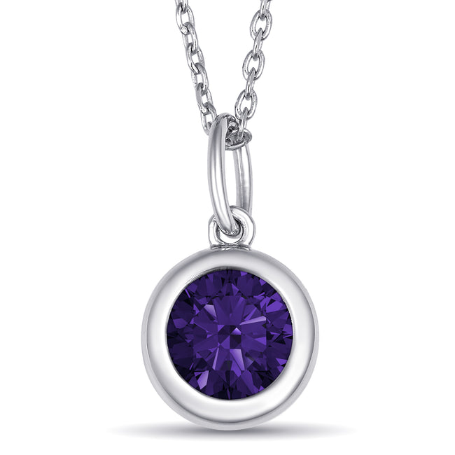 Bezel-Set Round Gemstone Necklace