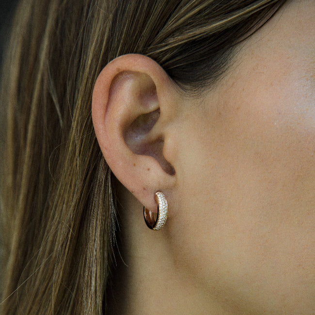 3 Row Pavé Earrings - Lab Grown Diamonds | VS Clarity