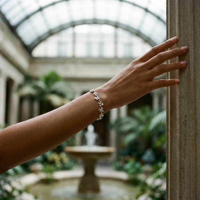 Floral Alchemy Diamond and Gold Bracelet - Sterling Silver | VS Clarity Lab Grown Diamonds