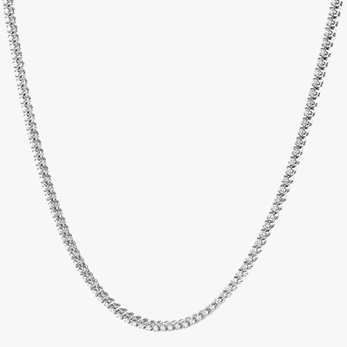 18K Gold, 5 Carat Natural White Diamond Tennis Necklace | Noémie