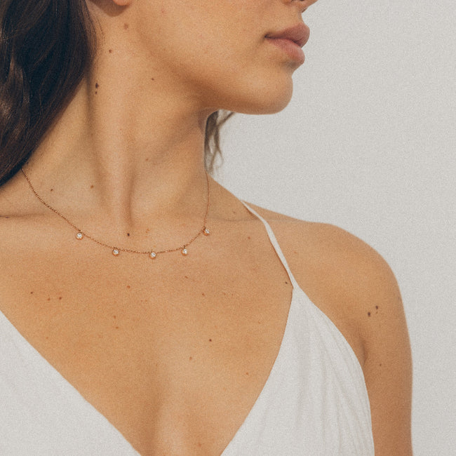 5 Diamond Necklace with 0.75 Carats - Lab Grown Diamonds | VS Clarity