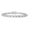White Gold Baguette and Round Tennis Bracelet - Lab Grown Diamonds | VS Clarity