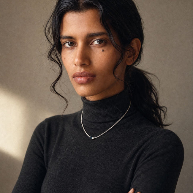Toi et Moi Birthstone Tennis Necklace (2 Stones)