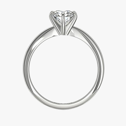 Classic Six-Prong Solitaire Engagement Ring Wedding Band Elegant Sparkle Dainty White Gold